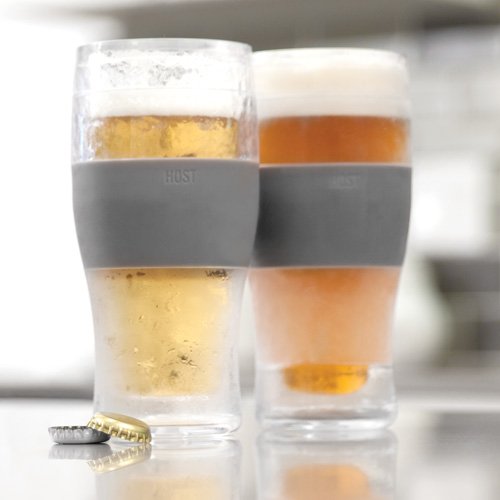 Host Freeze Cooling Beer Pint Glass for The Perfect Temperature Every Time, Clear, Set of 2