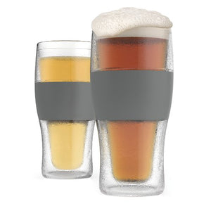 Host Freeze Cooling Beer Pint Glass for The Perfect Temperature Every Time, Clear, Set of 2