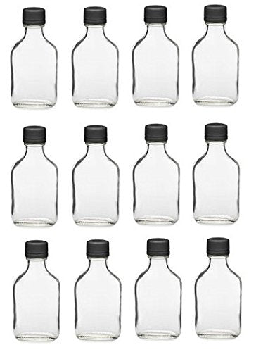 Botella de vidrio Nakpunar con tapa negra de prueba, Negro, 100 ml, 12