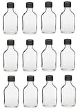 Botella de vidrio Nakpunar con tapa negra de prueba, Negro, 100 ml, 12