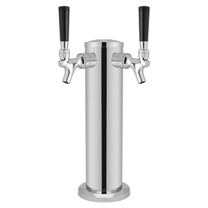 Zerone Torre De Cerveza De Barril Con Grifos Dobles Dispensador De Acero Inoxidable Grifo Para Beber Para El Bar De La Casa Pub, Plateado