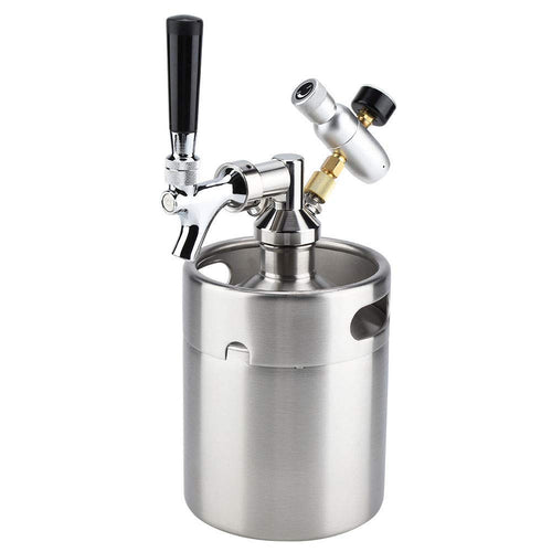 Dispensador de Cerveza, Tirador de Cerveza, de Acero Inoxidable, 2L Barril Cerveza, para Fermentar, Almacenar Y Dispensar Cerveza