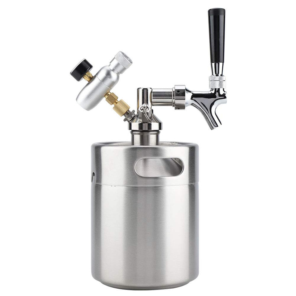 Dispensador de Cerveza, Tirador de Cerveza, de Acero Inoxidable, 2L Barril Cerveza, para Fermentar, Almacenar Y Dispensar Cerveza