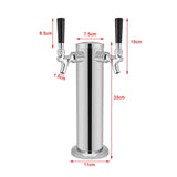 Zerone Torre De Cerveza De Barril Con Grifos Dobles Dispensador De Acero Inoxidable Grifo Para Beber Para El Bar De La Casa Pub, Plateado
