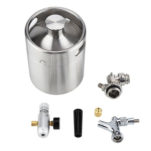 Dispensador de Cerveza, Tirador de Cerveza, de Acero Inoxidable, 2L Barril Cerveza, para Fermentar, Almacenar Y Dispensar Cerveza