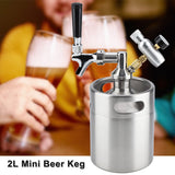 Dispensador de Cerveza, Tirador de Cerveza, de Acero Inoxidable, 2L Barril Cerveza, para Fermentar, Almacenar Y Dispensar Cerveza