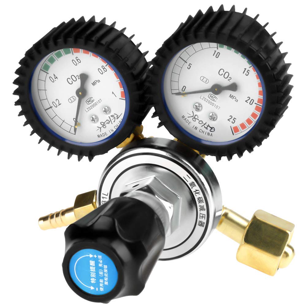TOPINCN Regulador de Presión de Co2 Regulador de Botella de Gas Regulador de Dióxido de Carbono Cerveza Kegerator Regulador de Barril Reductor de Presión de Soldadura