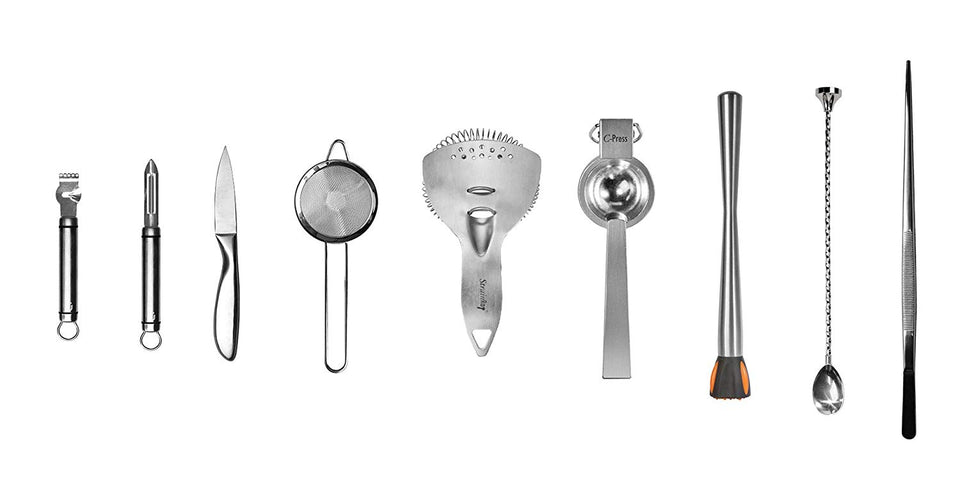Uber Bar Tools Essential Deluxe Kit de herramientas, chapado en cromo