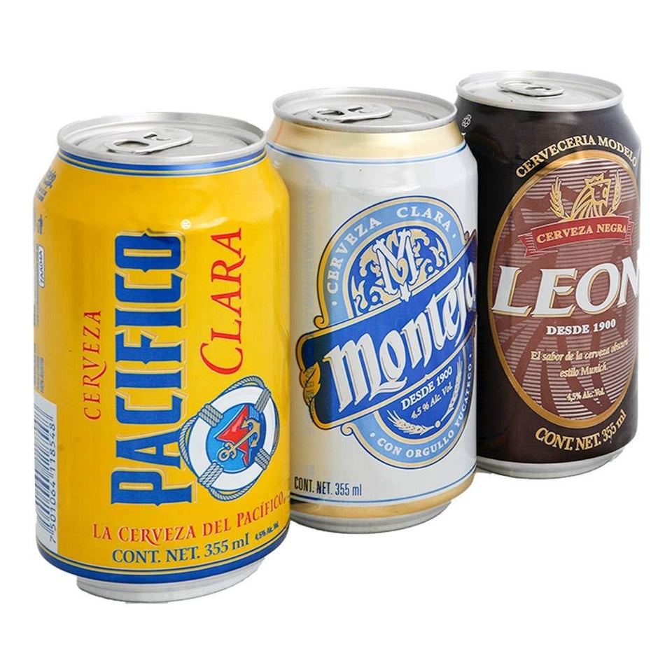 Cerveza Combo Fiesta León, Pacifico Y Montejo 355 Ml