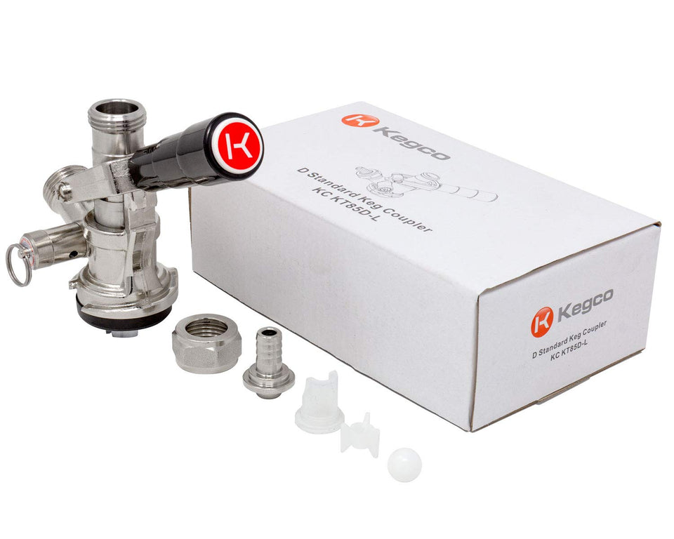 Kegco KC KT86S-L - Acoplador de llave de barril de cerveza, sistema Kegerator S con mango de palanca, color negro