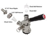 Kegco KC KT86S-L - Acoplador de llave de barril de cerveza, sistema Kegerator S con mango de palanca, color negro