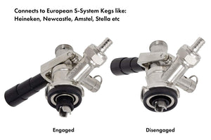 Kegco KC KT86S-L - Acoplador de llave de barril de cerveza, sistema Kegerator S con mango de palanca, color negro