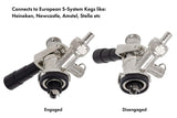 Kegco KC KT86S-L - Acoplador de llave de barril de cerveza, sistema Kegerator S con mango de palanca, color negro