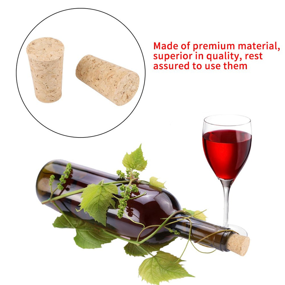 10 piezas de corcho cónico natural tapones de botella de vino/cerveza de madera tapón de primera calidad para hacer vino artesanal(Larger)