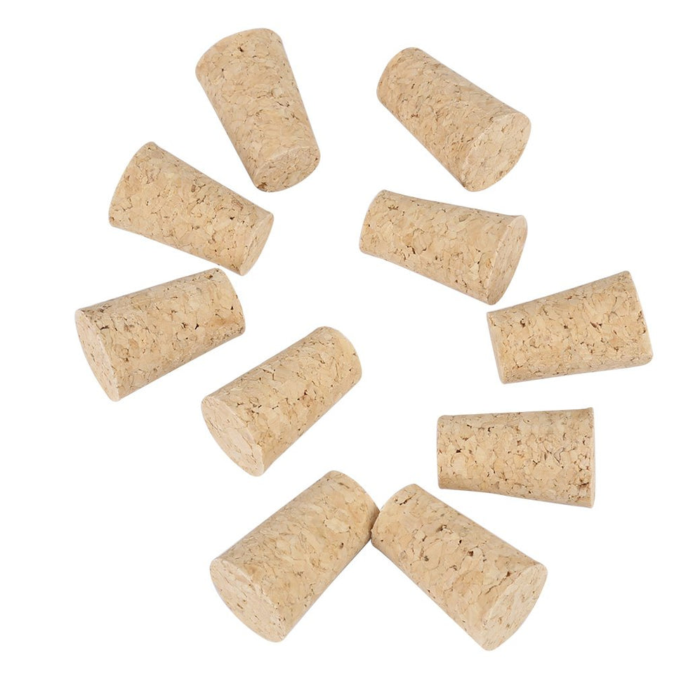 10 piezas de corcho cónico natural tapones de botella de vino/cerveza de madera tapón de primera calidad para hacer vino artesanal(Larger)