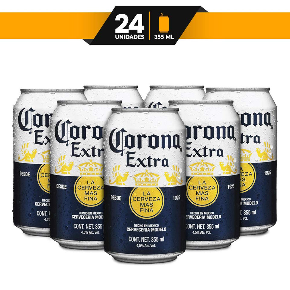 Cerveza Clara Corona Extra 24 latas de 355ml c/u