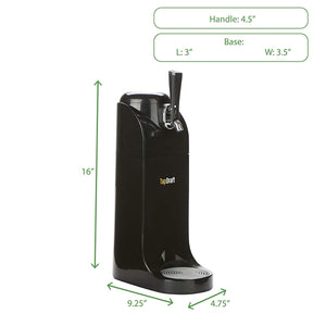 Mind Reader BEERTAP-BLK 40 oz dispensador de llave de cerveza, sistema alimentado por batería, acero inoxidable, barril portátil, picnic, cocina, bar, negro, talla única