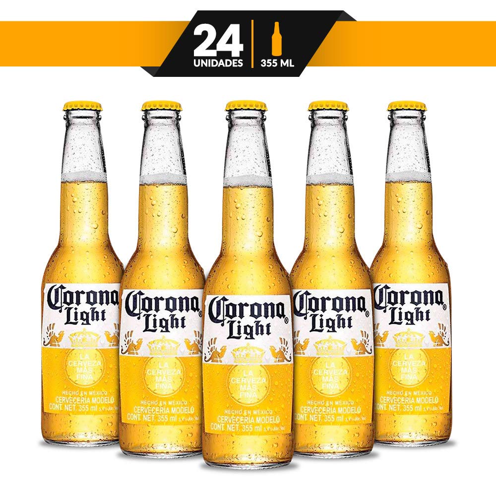 Cerveza Clara Corona Light 24 botellas de 355ml c/u