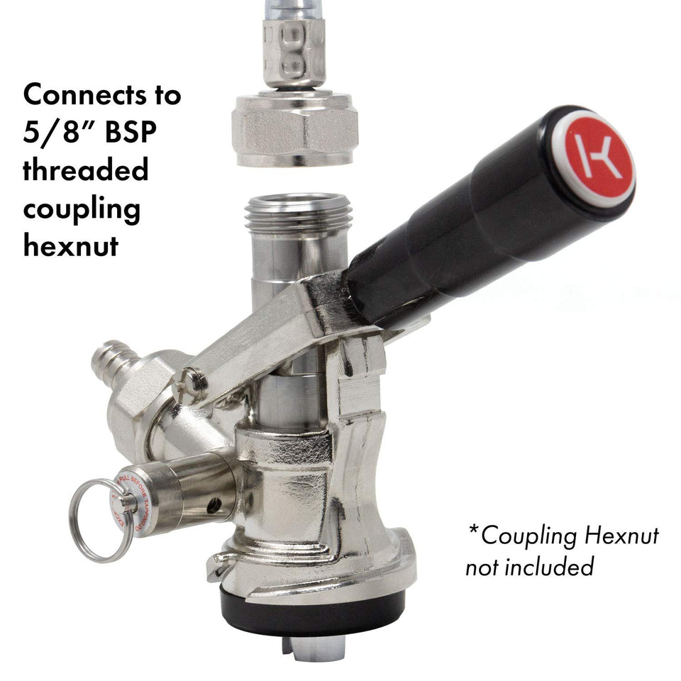 Kegco KC KT86S-L - Acoplador de llave de barril de cerveza, sistema Kegerator S con mango de palanca, color negro