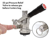 Kegco KC KT86S-L - Acoplador de llave de barril de cerveza, sistema Kegerator S con mango de palanca, color negro