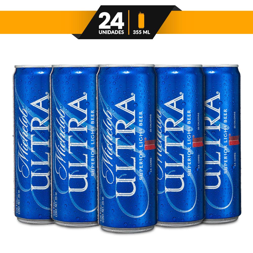 Cerveza Premium Importada, Michelob Ultra, 24 latas de 355 ml c/u