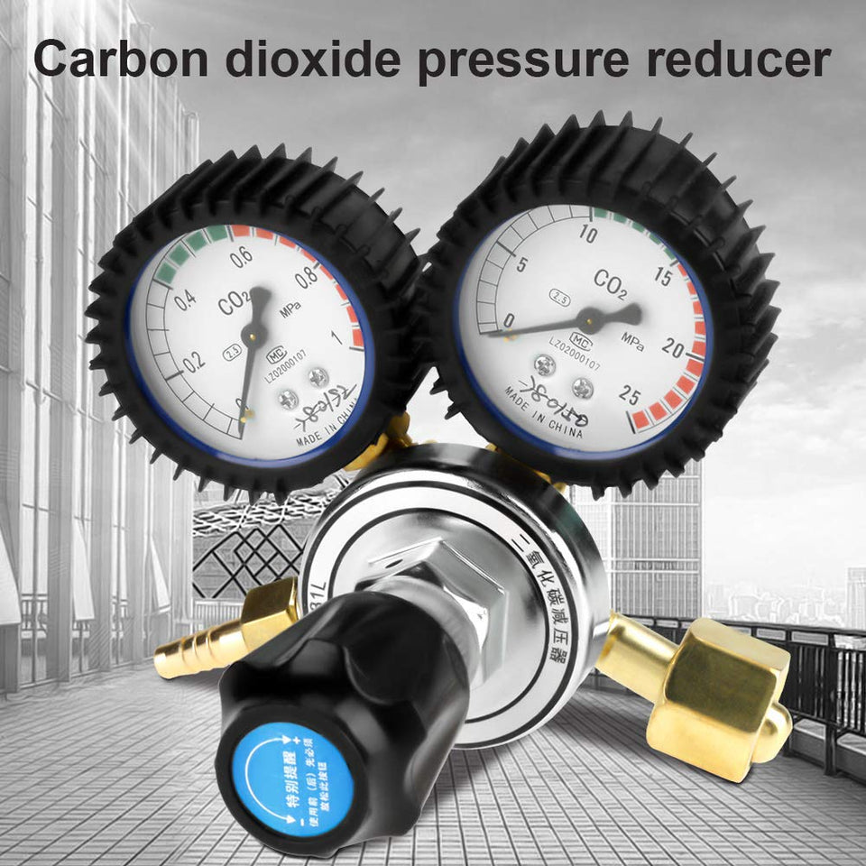 TOPINCN Regulador de Presión de Co2 Regulador de Botella de Gas Regulador de Dióxido de Carbono Cerveza Kegerator Regulador de Barril Reductor de Presión de Soldadura