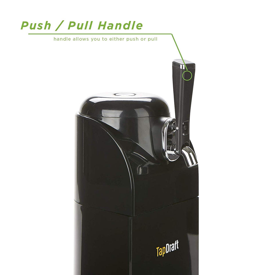 Mind Reader BEERTAP-BLK 40 oz dispensador de llave de cerveza, sistema alimentado por batería, acero inoxidable, barril portátil, picnic, cocina, bar, negro, talla única