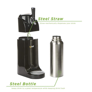 Mind Reader BEERTAP-BLK 40 oz dispensador de llave de cerveza, sistema alimentado por batería, acero inoxidable, barril portátil, picnic, cocina, bar, negro, talla única